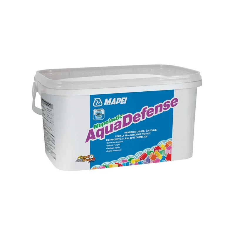 Mapelastic Aquadefense Membrane liquide prête à l‘emploi pour étanchéité sous carrelage, séchage rapide, 15kg (MAPELASTICAQUA15) Certifié