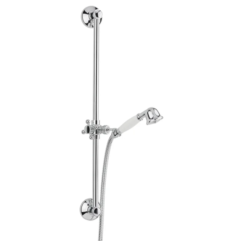Ricordi Set de douche vintage avec barre de douche 60cm, Chrome (ZSAL010) Quantité Limitée