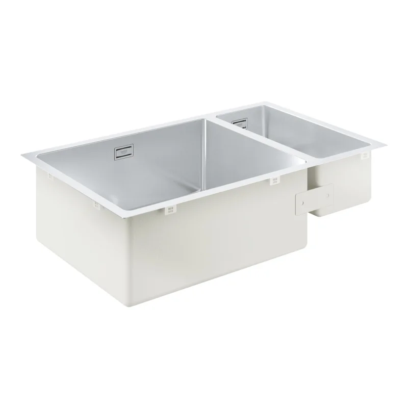 K700U Evier double bac 76x45cm en Acier inoxydable, Finition satin (31575SD1) Expédition Rapide