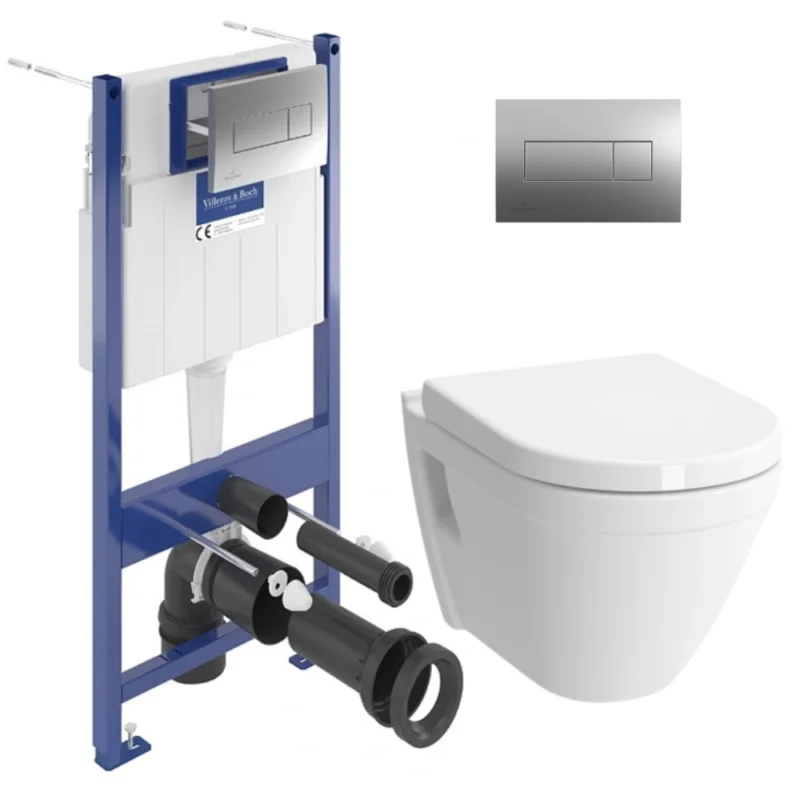 ViConnect Pro S Pack WC bâti Villeroy & Boch + Cuvette Vitra S50 + Abattant softclose + Plaque (ViConnectS50-1) Acheter En Ligne