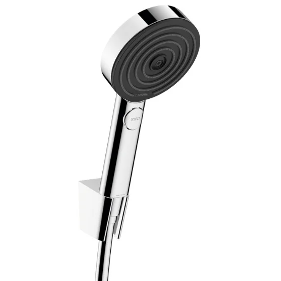Livraison Express Pulsify Select Set de Douchette à main XXL Performance 105mm + Flexible de douche 125cm + Support mural, Chrome (24302000)