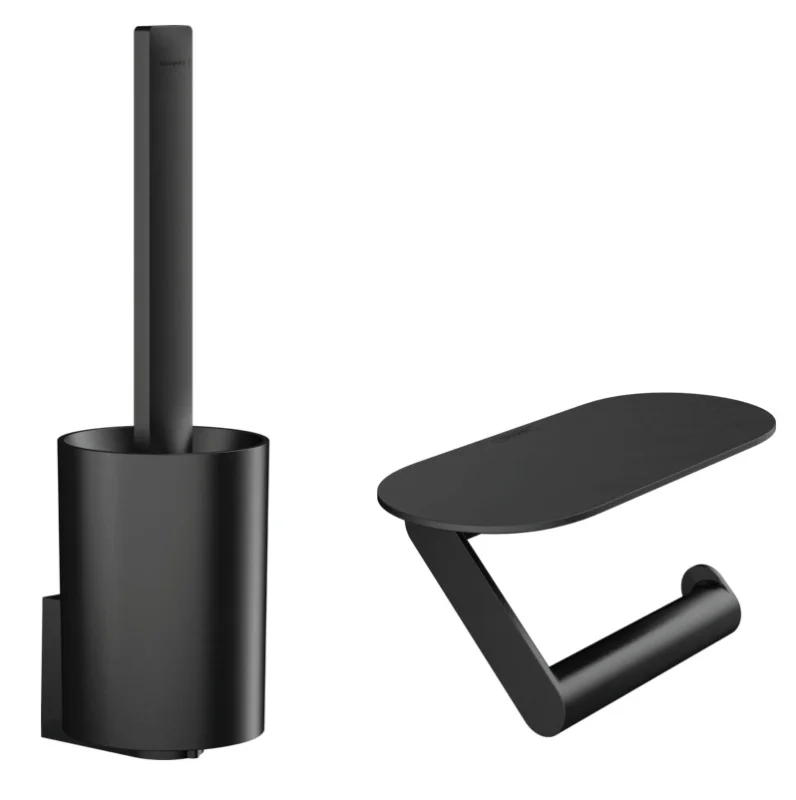 WallStoris Ensemble d‘accessoires pour les toilettes, Noir mat (27969670) Promotion