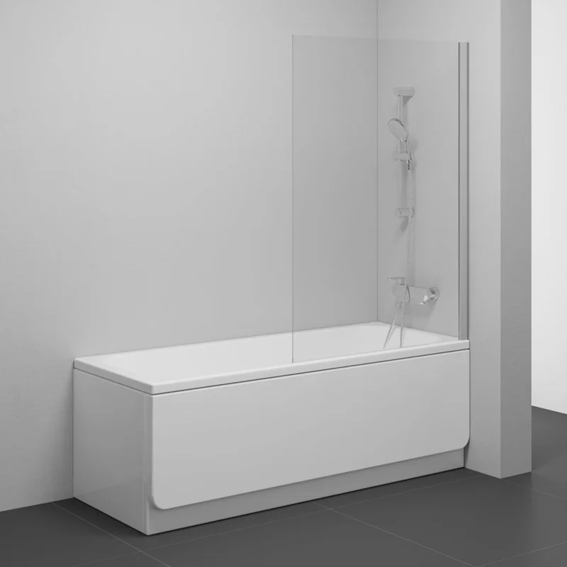Pivot Pare-baignoire fixe en verre, 140x80cm, Chrome mat (PVS180TS) Offre Du Jour