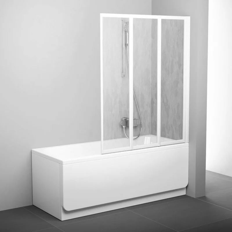 Vente Directe Supernova Pare-baignoire pliable, 3 parties, 140x130cm, Blanc (795V010041)
