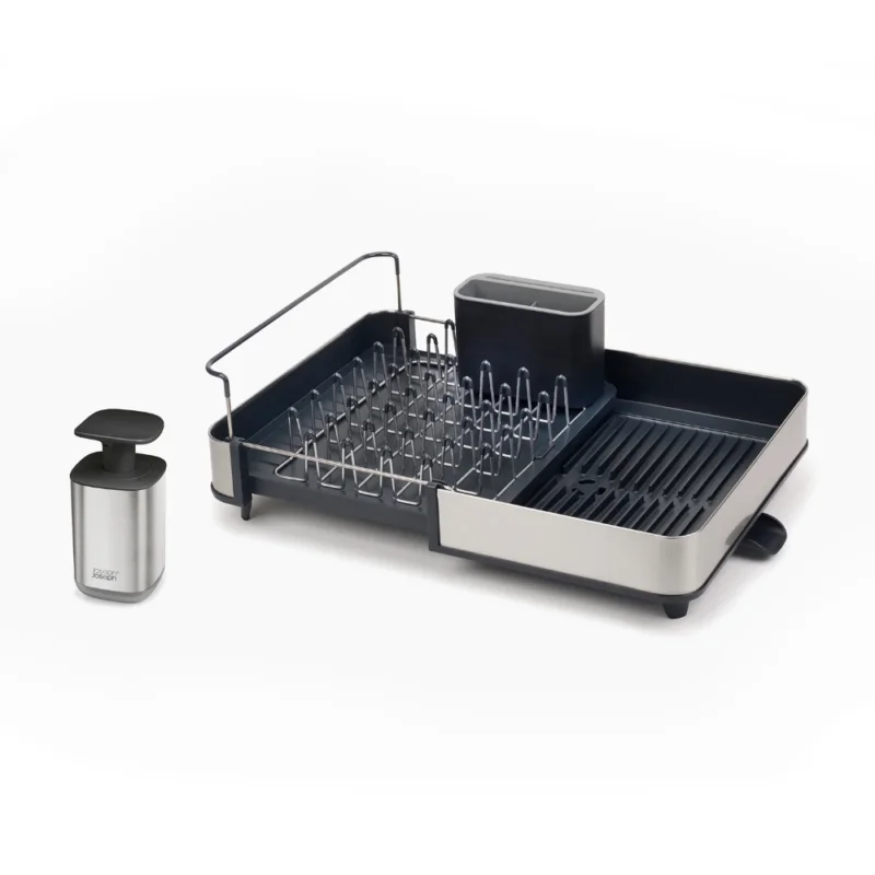 Extend Egouttoir extensible avec bonde + distributeur à savon liquide, inox (85189) Prix Choc