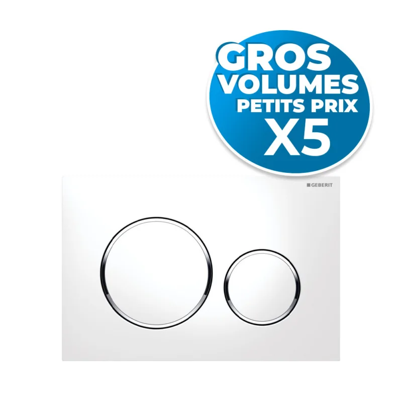 Achat Immédiat lot de 5 plaques de déclenchement WC DUOFIX Sigma 20, Blanc et chromé (115.882.KJ.1-GVP5)