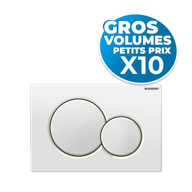 lot de 10 plaques de déclenchement double touche SIGMA 01 blanche (115.770.11.5-GVP10) Nouvelle Collection