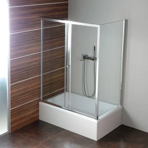 Deep Porte coulissante baignoire, 1100 x 1650mm , Aluminium Brillant/Verre (MD1116) Meilleur Choix
