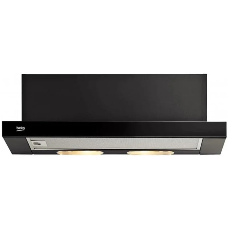 Haute Qualité Beko Hotte aspirante semi-encastrée 2 filtres, 2 vitesses, éclairage LED, noire (CTB6250B)