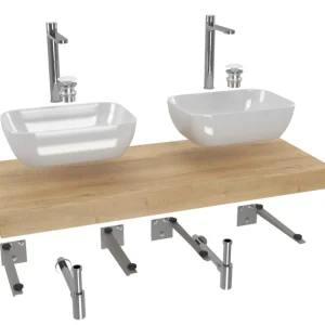 Commander Vite Ensemble de salle de bain SAT avec Dolce 120x8x50 cm chêne halifax KSETDO17