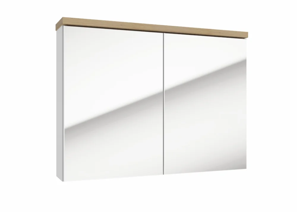 Vente Flash Armoire à miroir Naturel Stilla 80x60x15 cm blanc (STILLAE08001)