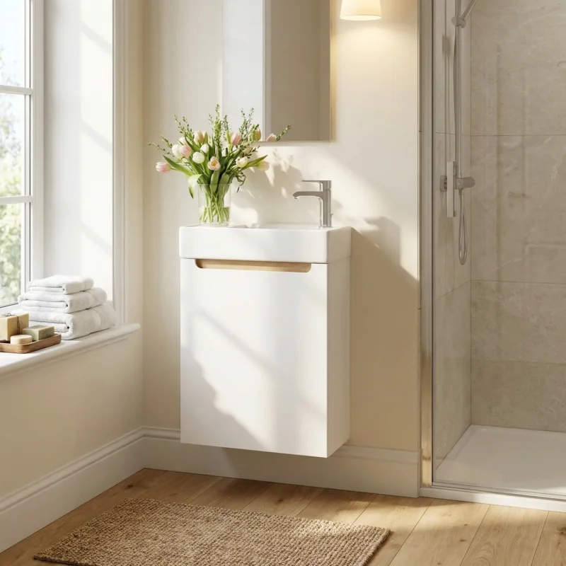 Acheter Direct Meuble salle de bain suspendu 39 x 60 x 22 cm – lavabo 40 cm – céramique – blanc – STILLA (STILLAD04008U)