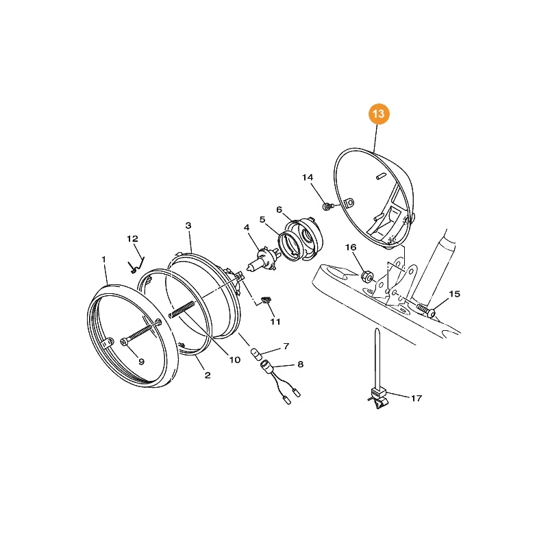 Pas Cher Yamaha 4TR-84330-00 Corps de phare avant V-star 1100/650 ‘98/00