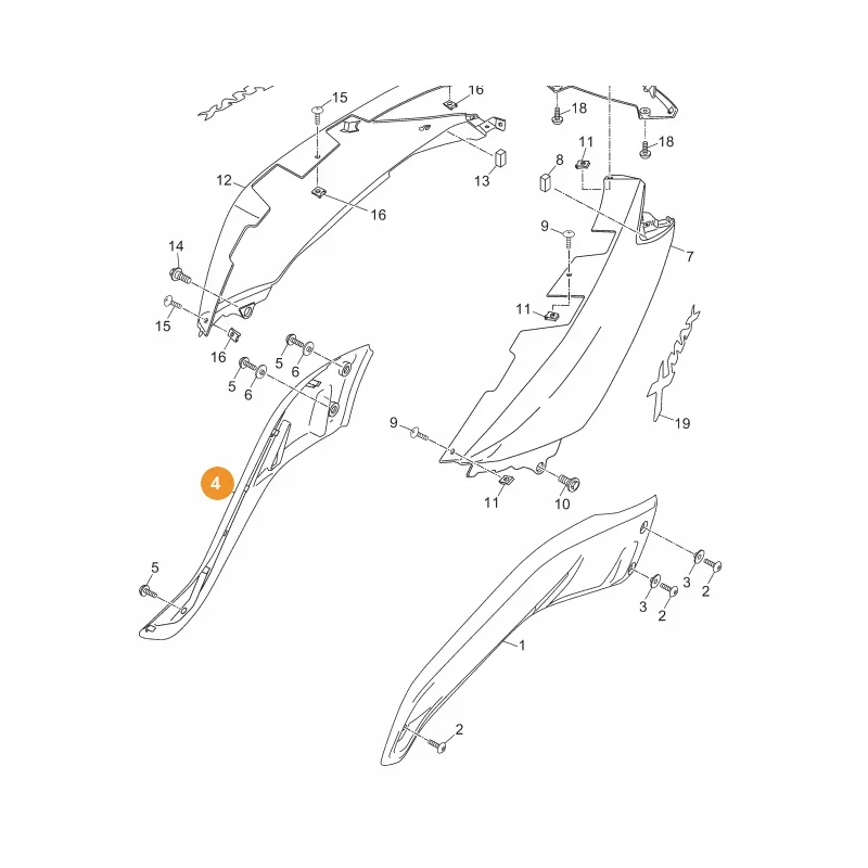 Livraison Express Yamaha 37P-F1726-00-P0 Capsule couvercle latéral (droit) X-Max 125 ‘10/13