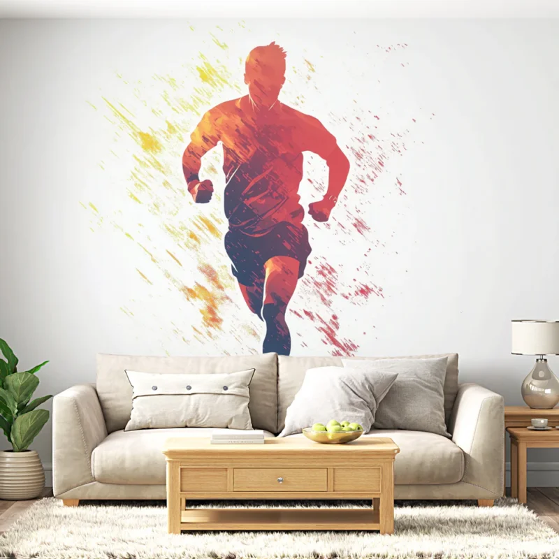Achat Immédiat Papier peint coureur Silhouette artistique en mouvement